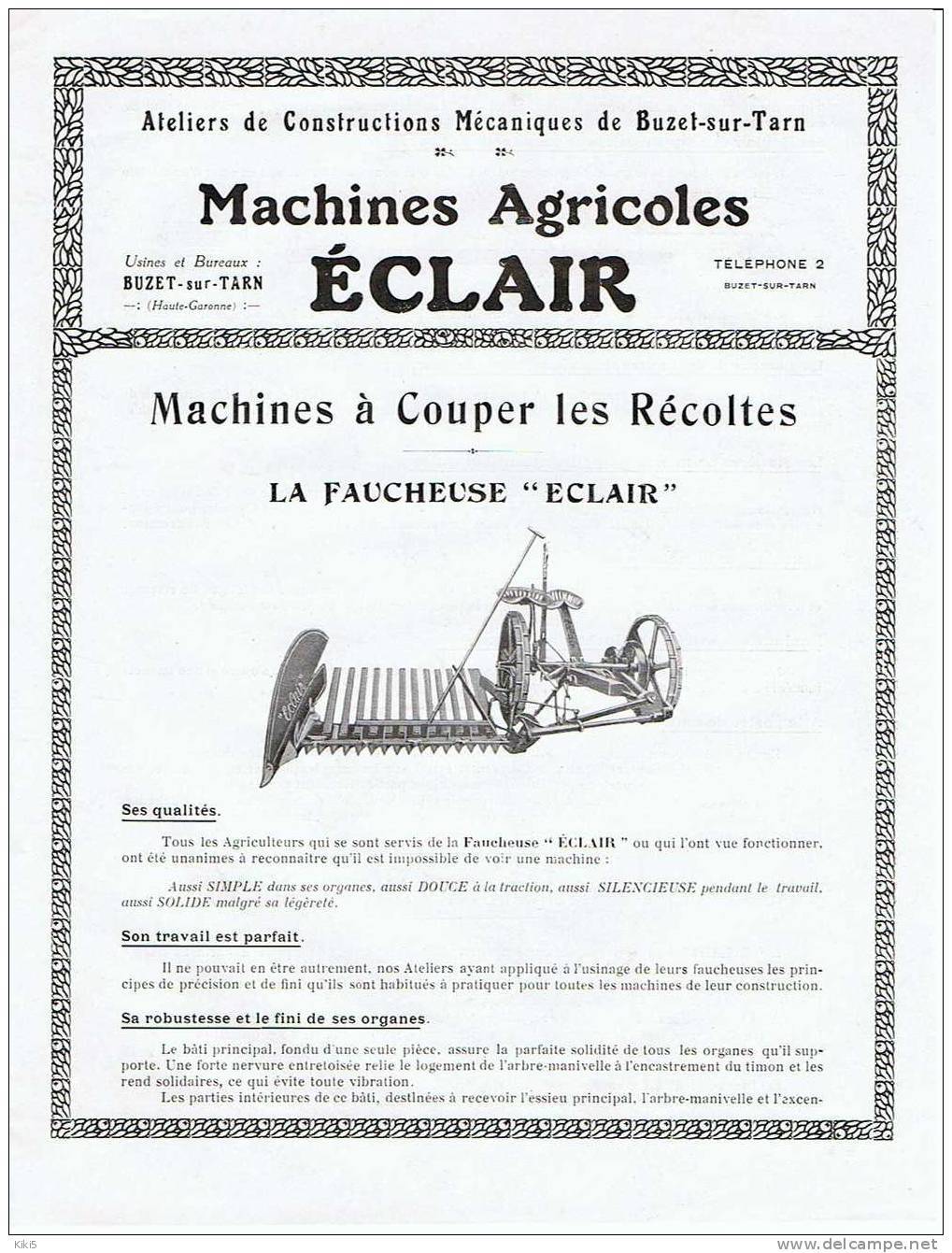 CATALOGUE De MACHINES  AGRICOLES  Début XX° - Machines