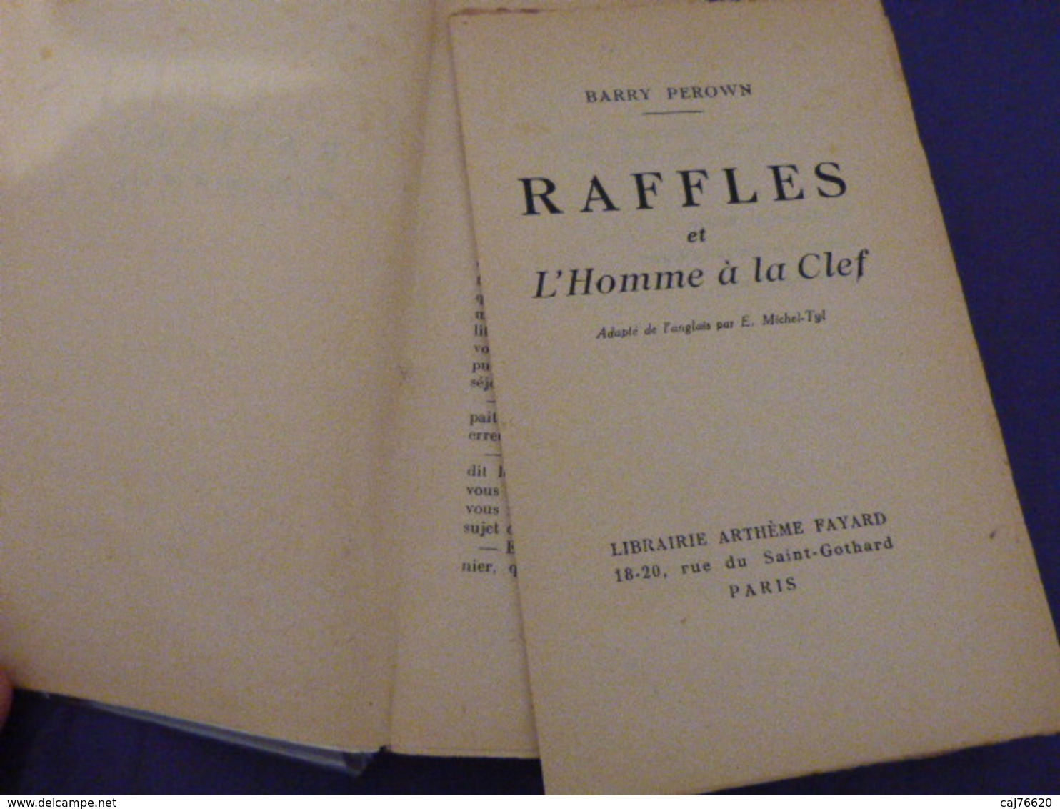 Raffles Et L'homme à La Clé, Barry Perown (cai102) - Arthème Fayard - Autres