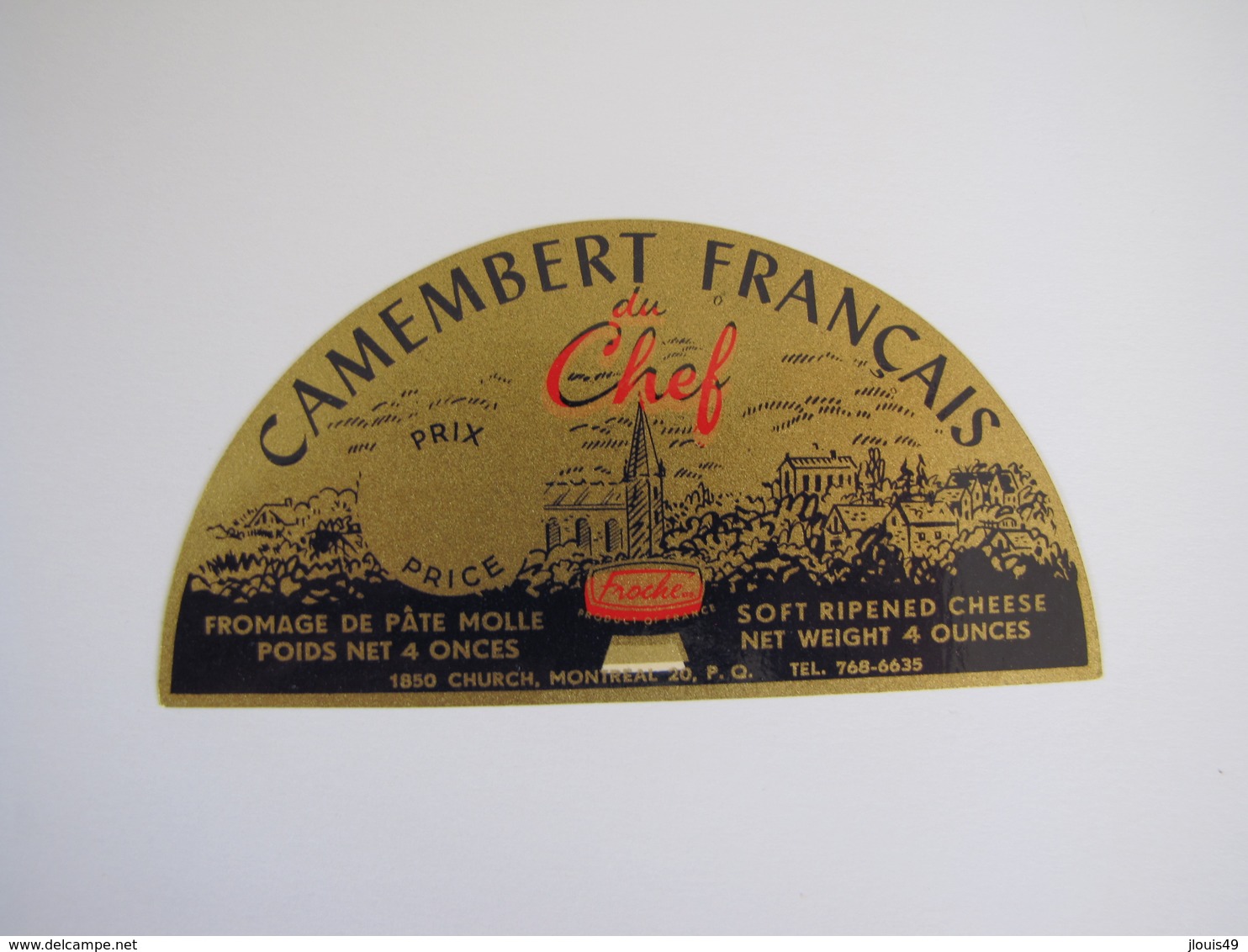 Etiquette De Fromage CAMEMBERT FRANCAIS Du CHEF Export - Fromage