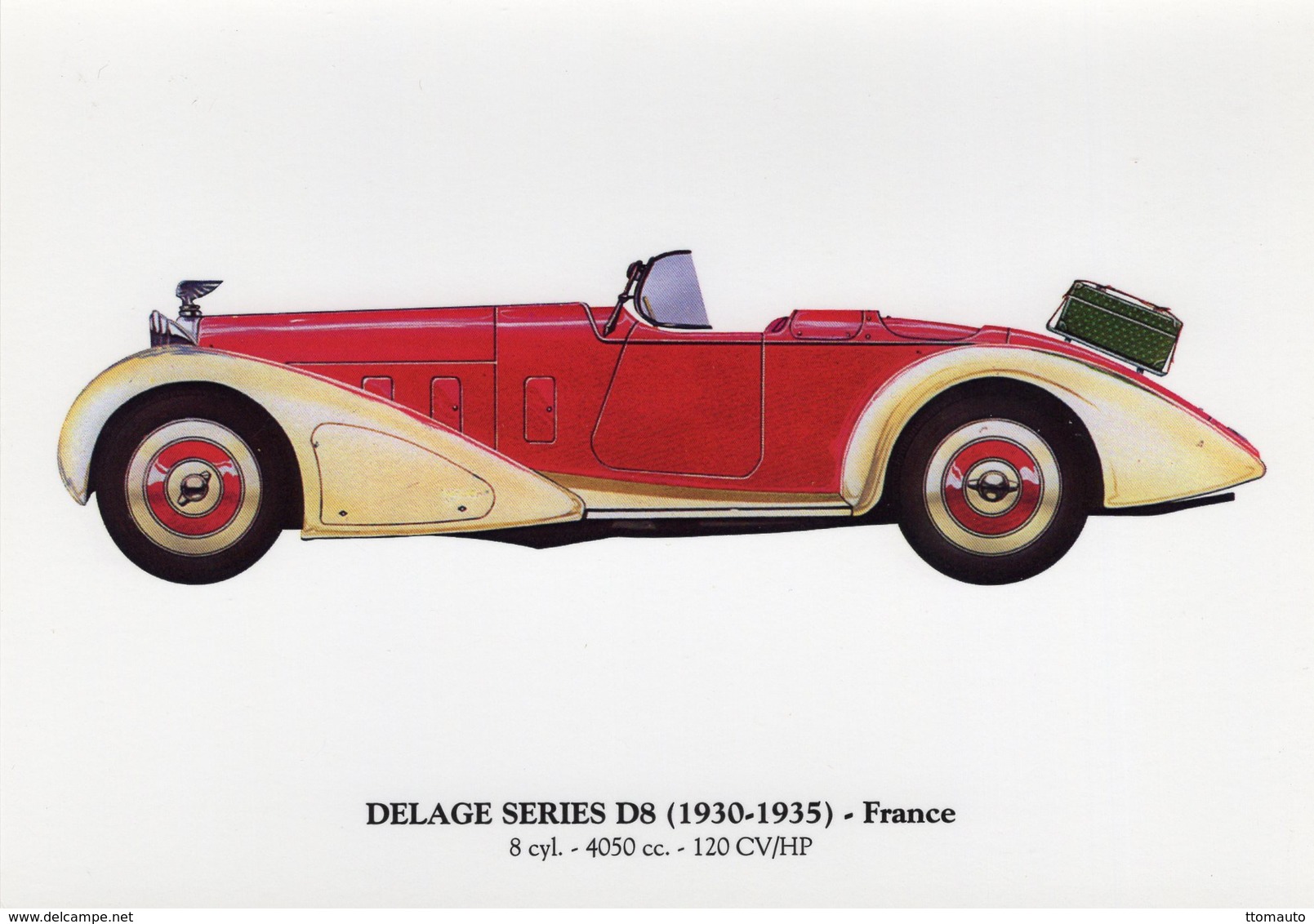 Delage Series D8   -  1930-1935  -  Carte Postale - Voitures De Tourisme