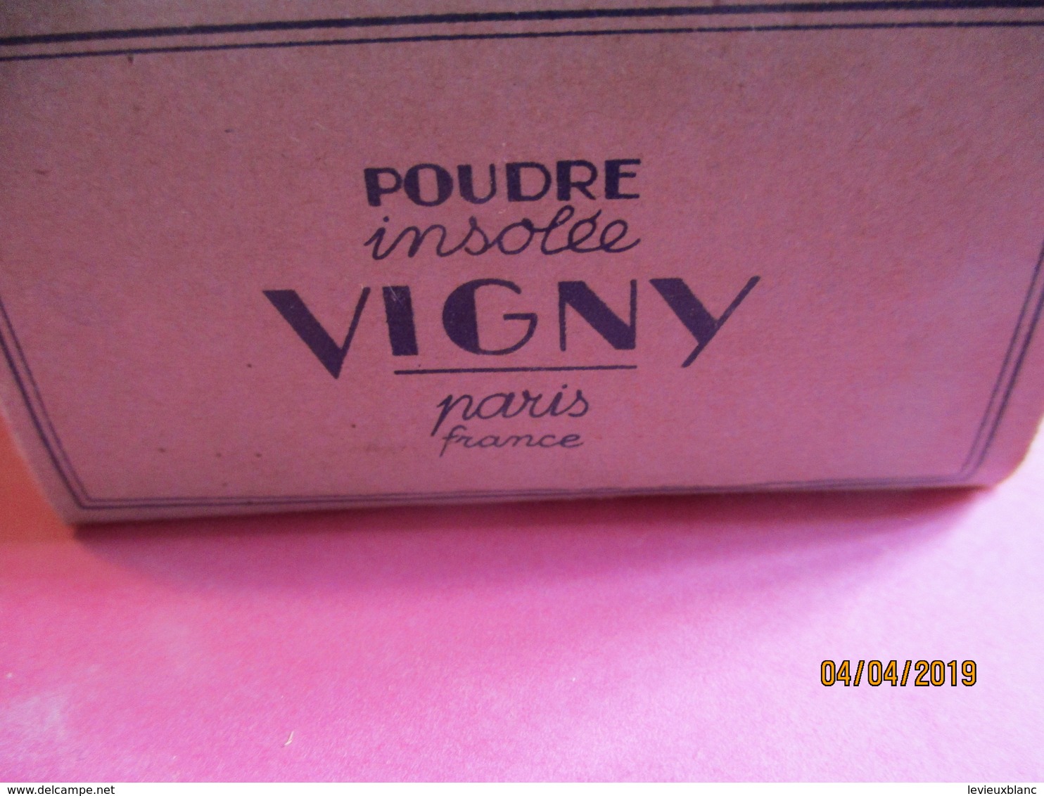 Maquillage/Boite De Poudre De Riz/VIGNY/Paris / Poudre Insolée/Parfum Heure Intime/Pêche/Vers 1930-50       PARF192 - Prodotti Di Bellezza