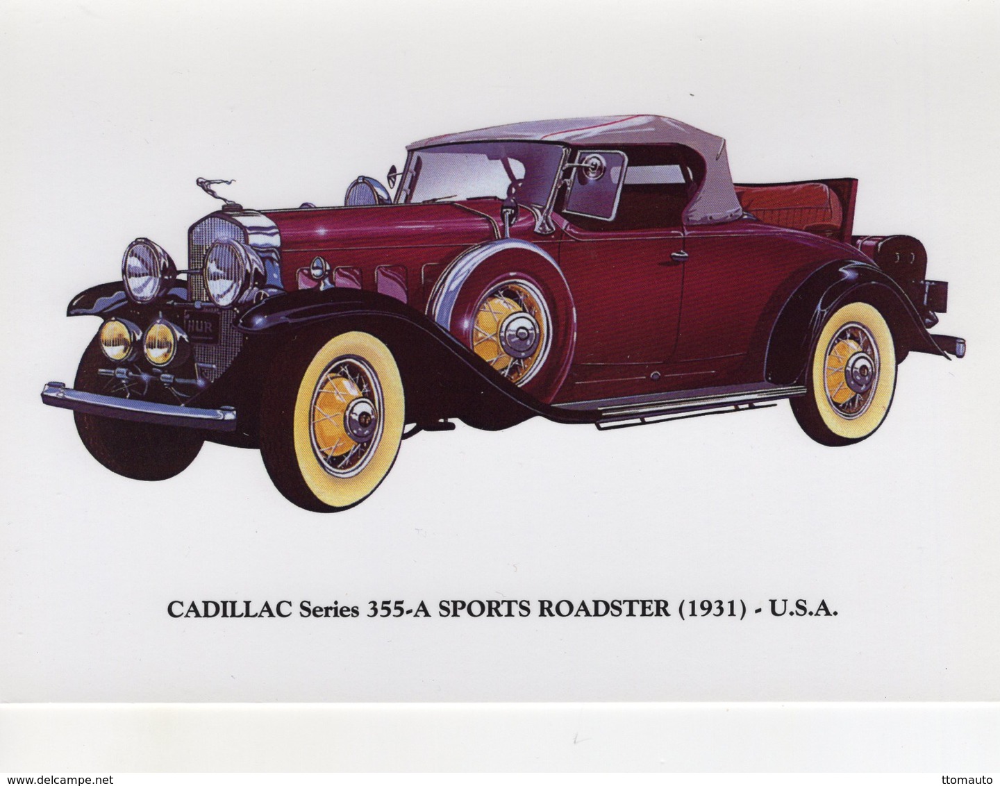 Cadillac Series 355-A Sports Roadster   -  1931  -  Carte Postale - Turismo