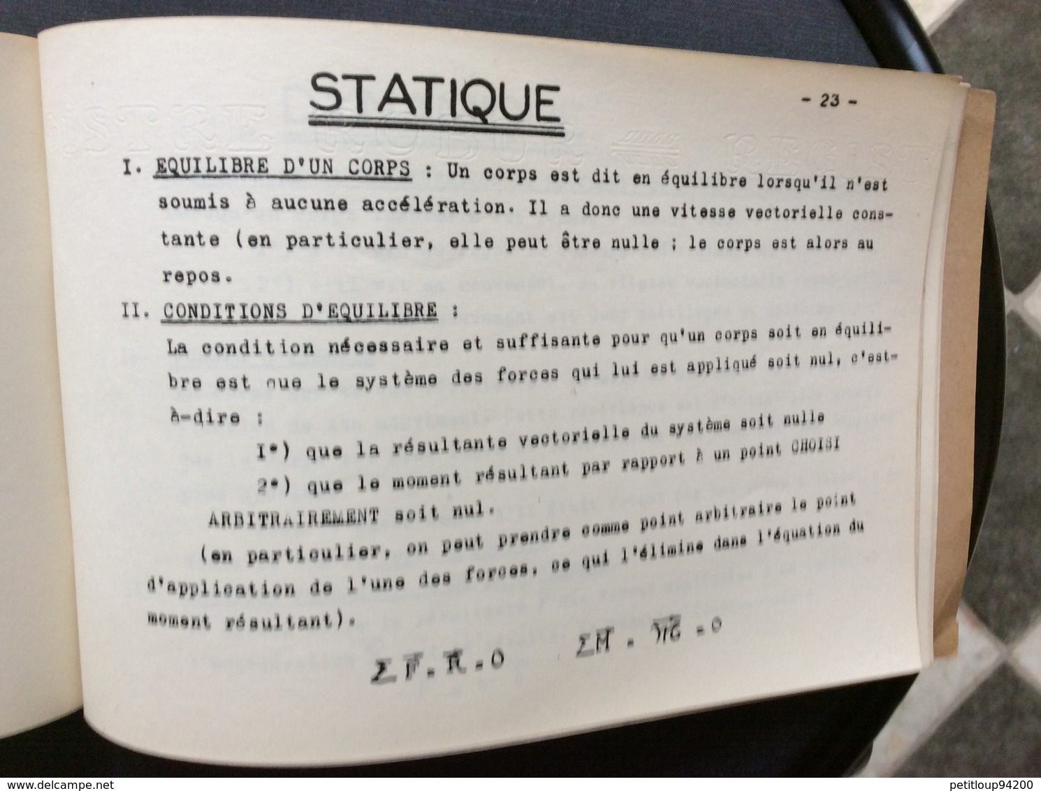 AIR FRANCE ABRÈGE DE MÉCANIQUE  Centre De Perfectionnement Du Personnel Navigant - Manuals