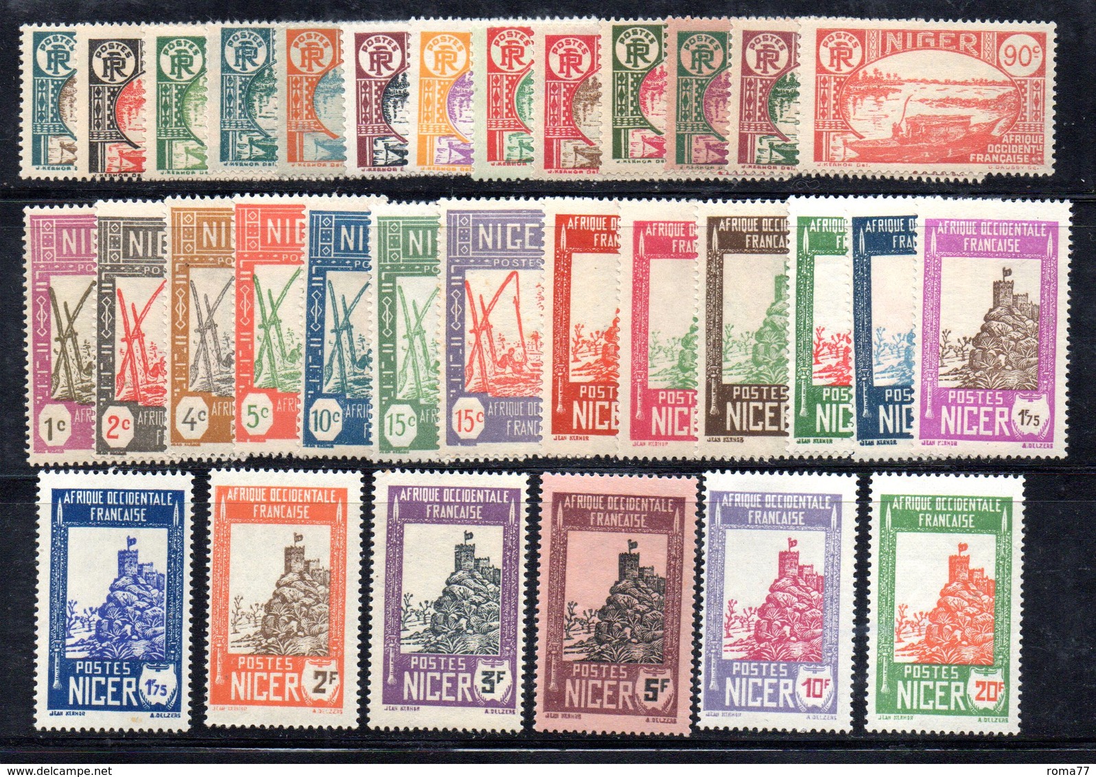 BIG/F - NIGER 1926 , Yvert Serie N. 29/52  *  Linguellata  (2380A) - Unused Stamps