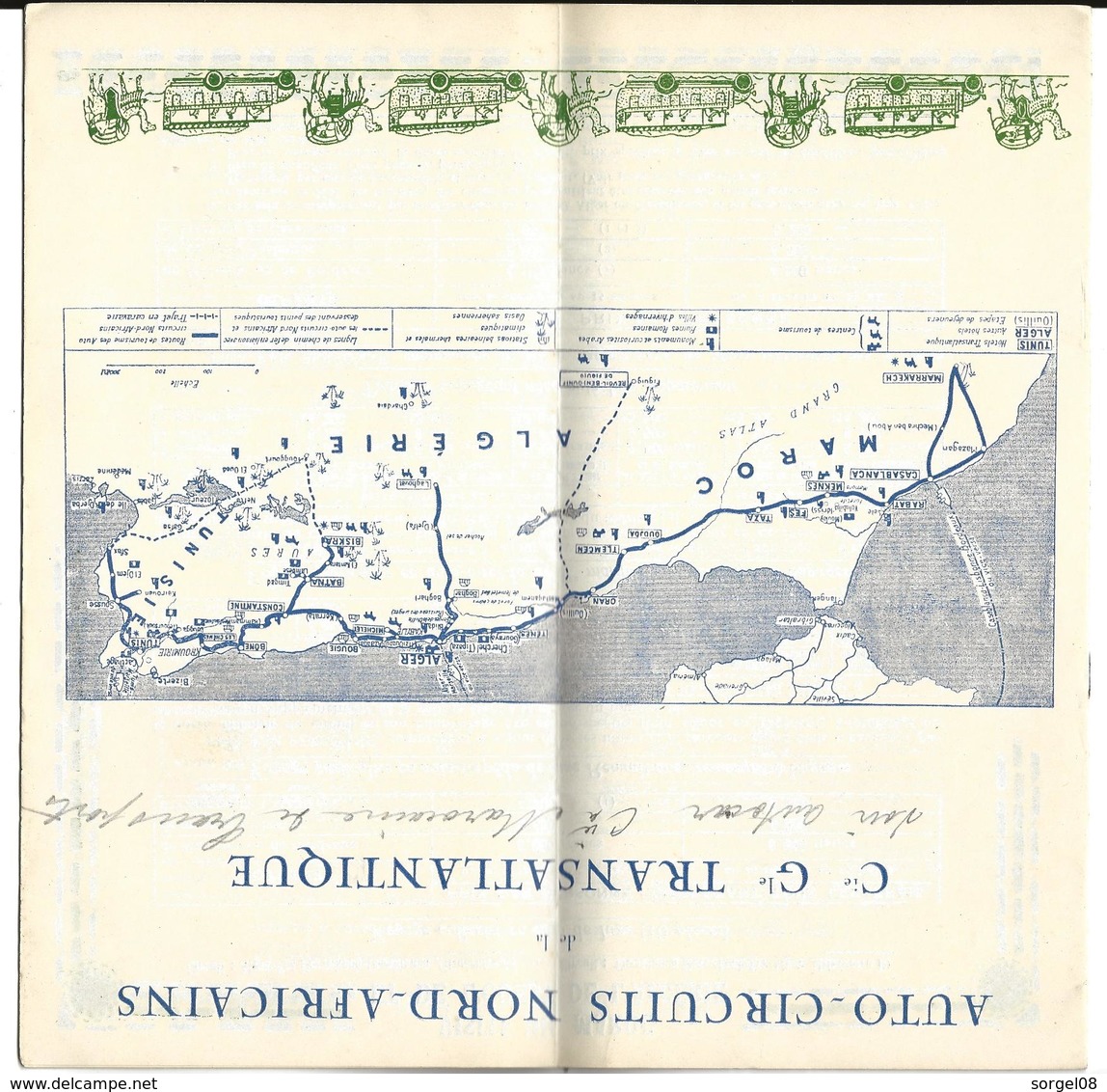 Dépliant Touristique Auto Circuits Nord Africains De La Cie Gle Transatlantique Maroc Algérie Tunisie   Années 1925/1930 - Cuadernillos Turísticos