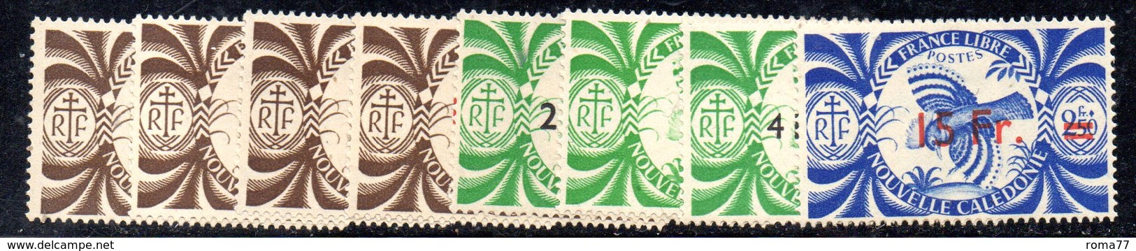 BIG/F - NUOVA CALEDONIA 1945 , Yvert Serie N. 249/256  *  Linguellata  (2380A) - Nuovi