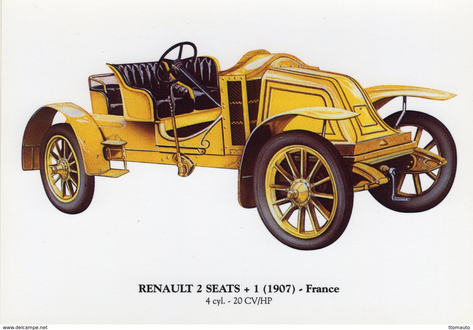 Renault 2 Seats + 1   -  1907   -  Carte Postale - Voitures De Tourisme