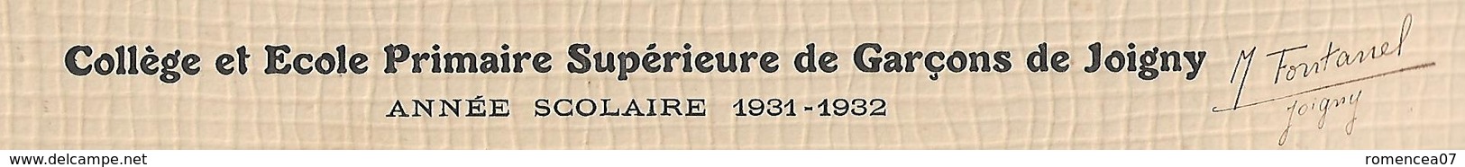 JOIGNY (Yonne) - COLLEGE Et ECOLE PRIMAIRE De GARCONS - PHOTO De CLASSE - Année Scolaire 1931-1932 - Photo - A Voir ! - Lieux