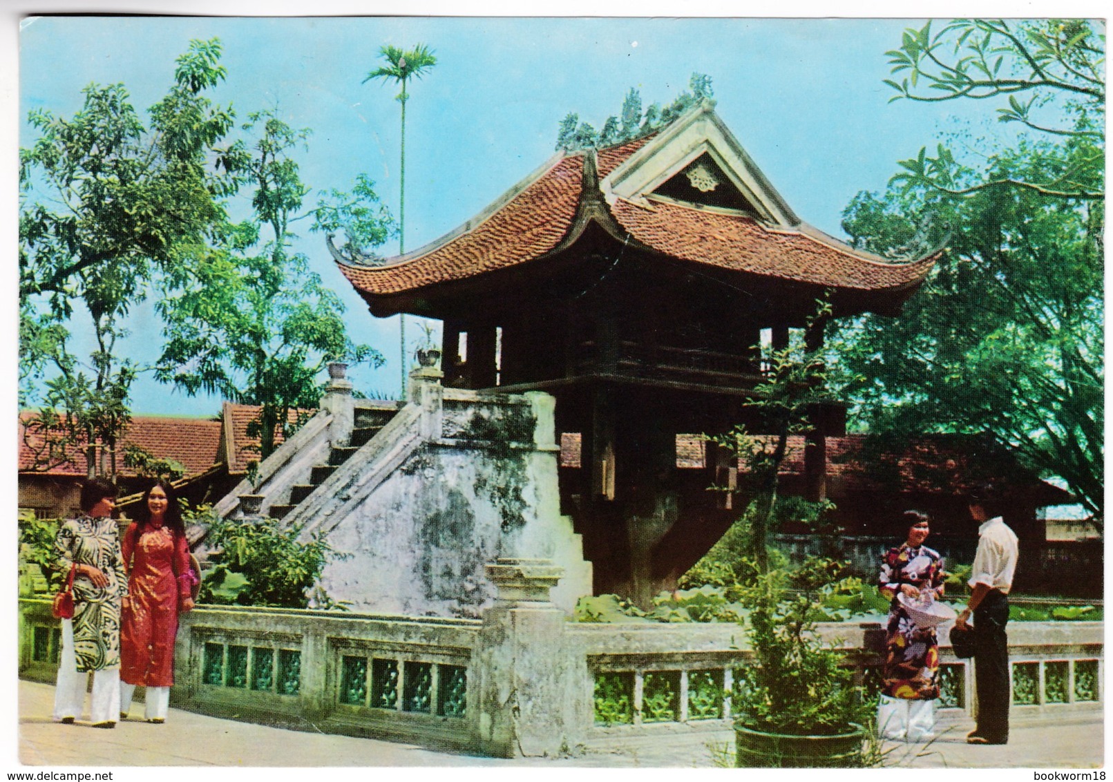 M476 Vietnam Carte Postale 1987 Mi 1826 Telephone Operator, Postcard To Hungary The One Pillar Pagoda Hanoi - Vietnam