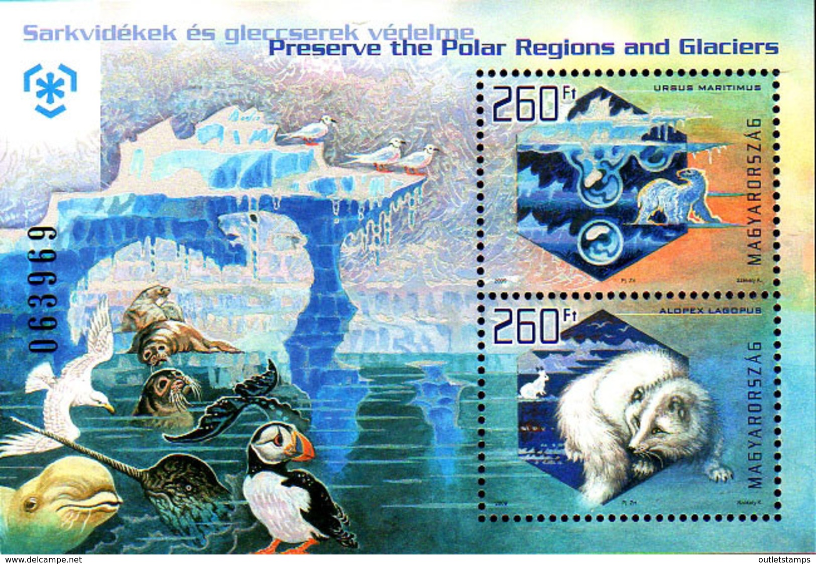 Ref. 225250 * NEW *  - HUNGARY . 2009. CLACIARS AND POLAR REGIONS PROTECTION. PROTECCION A LOS GLACIARES Y REGIONES POLA - Nuevos