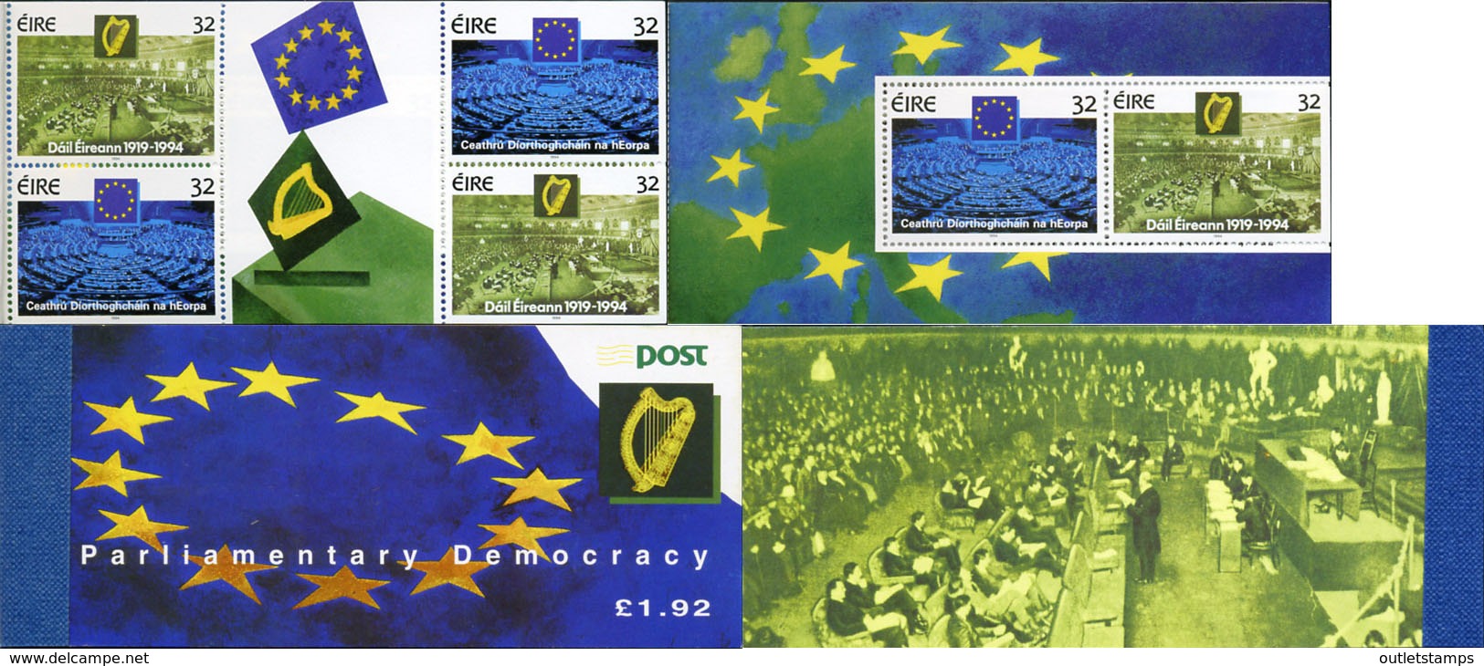 Ref. 147286 * NEW *  - IRELAND . 1994. 75th ANNIVERSARY OF THE DAIL (IRISH PARLIAMENT) AND 4th DIRECT ELECTIONS TO EUROP - Nuevos