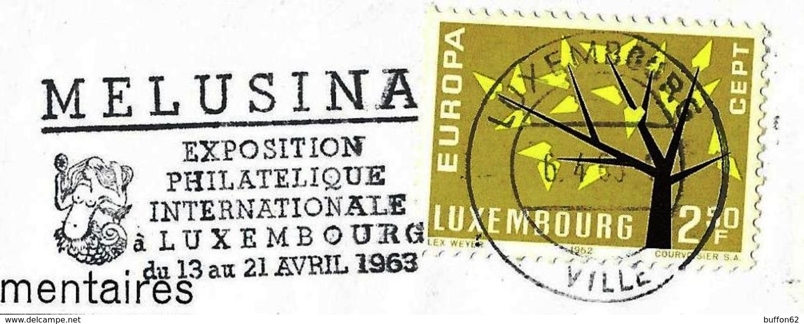 Luxembourg 1963 Contes Et Légendes: Melusina / Mélusine; Sirène Aux Seins Nus / Topless Mermaid. Intern. Philatelic Show - Expositions Philatéliques