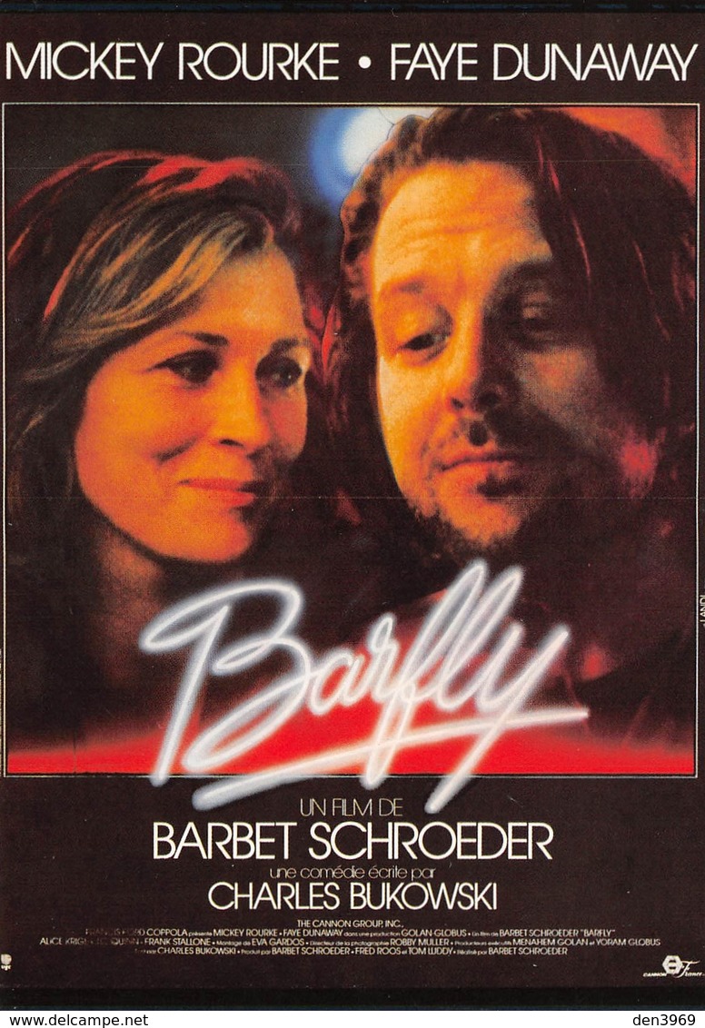 Affiche De Film - BARFLY - Mickey Rourke - Faye Dunaway - Affiches Sur Carte