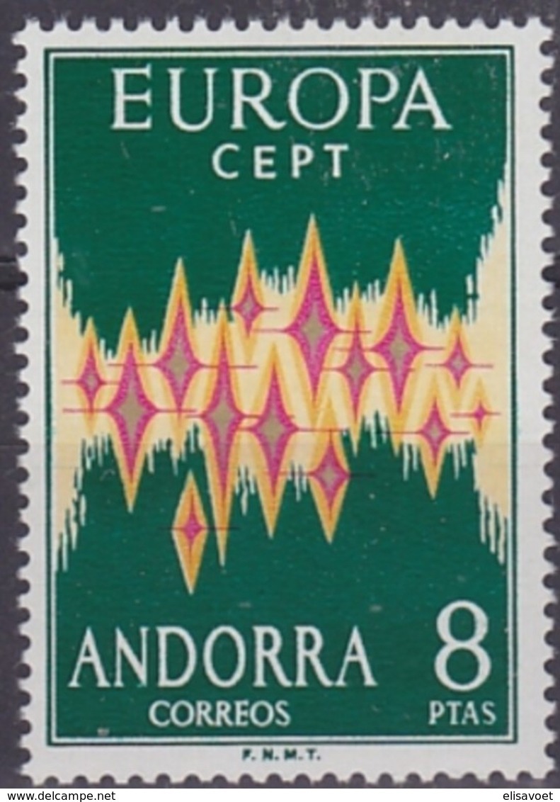Spaans Andorra Espagnol Andorre Cept 1972 Yvertn° 64A *** MNH Cote 135 Euro - Neufs