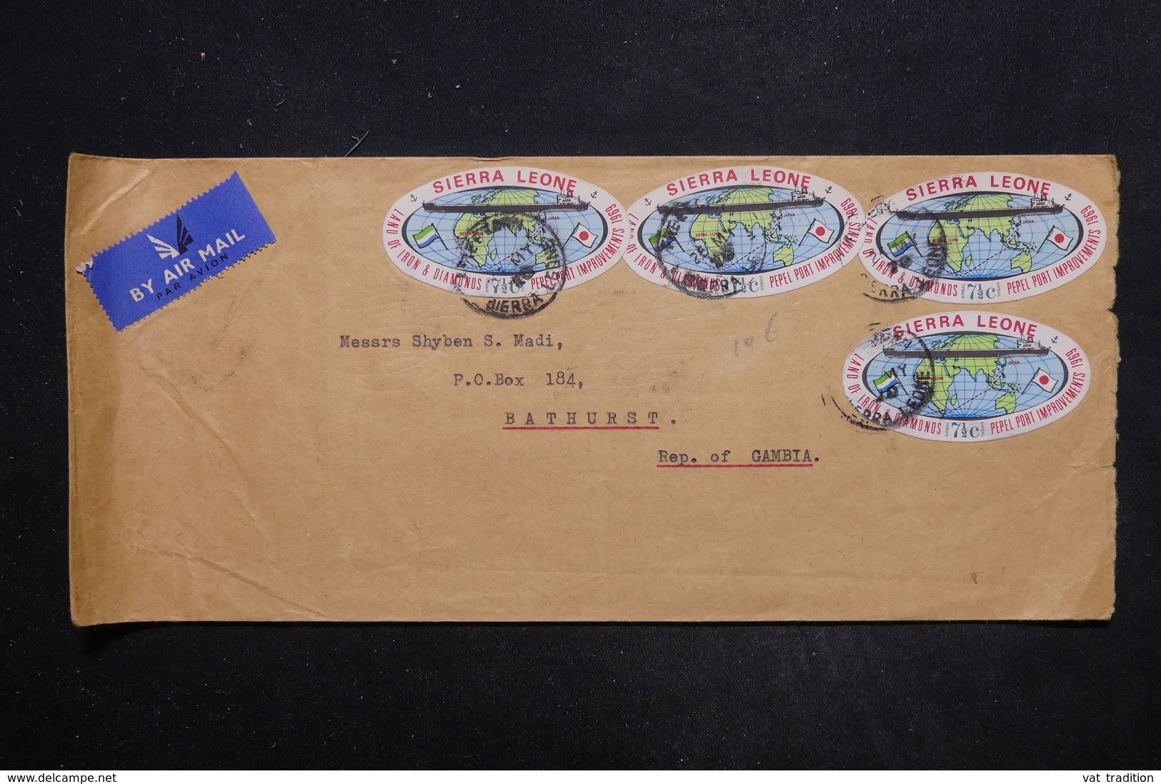 SIERRA LEONE - Enveloppe Pour La Gambie En 1970 , Affranchissement Plaisant - L 27351 - Sierra Leone (1961-...)