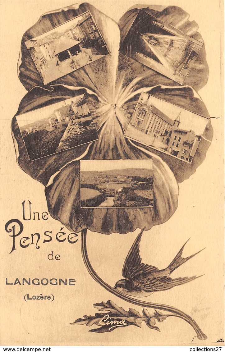 48-LANGOGNE- UNE PENSEE DE LANGOGNE MULTIVUES - Langogne