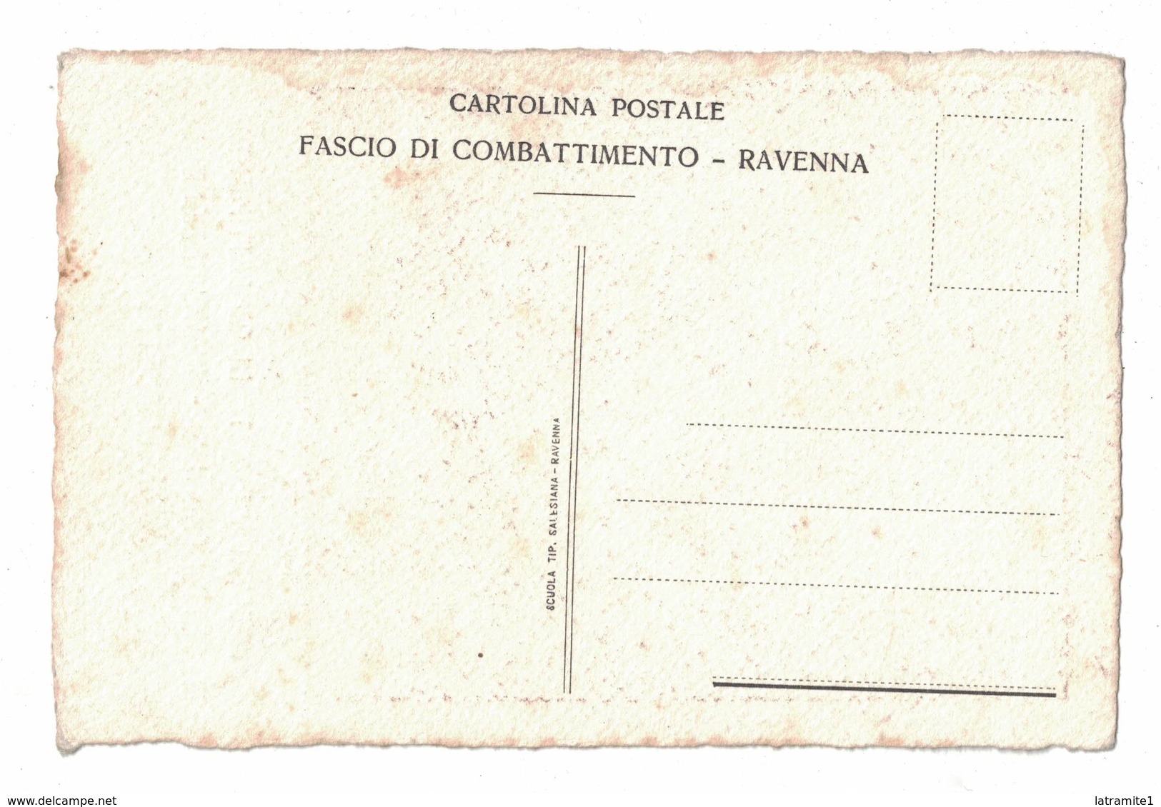 CARTOLINA  CARTE POSTALE  INAUGURAZIONE DEL GAGLIARDETTO FASCIO RAVENNATE DI COMBATTIMENTO  1921 - Pubblicitari