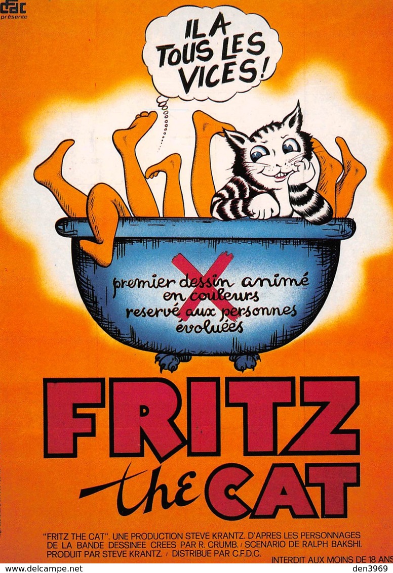 Affiche De Film - FRITZ The CAT - Bande Dessinée - Robert Crumb - Chat Grivois - Affiches Sur Carte