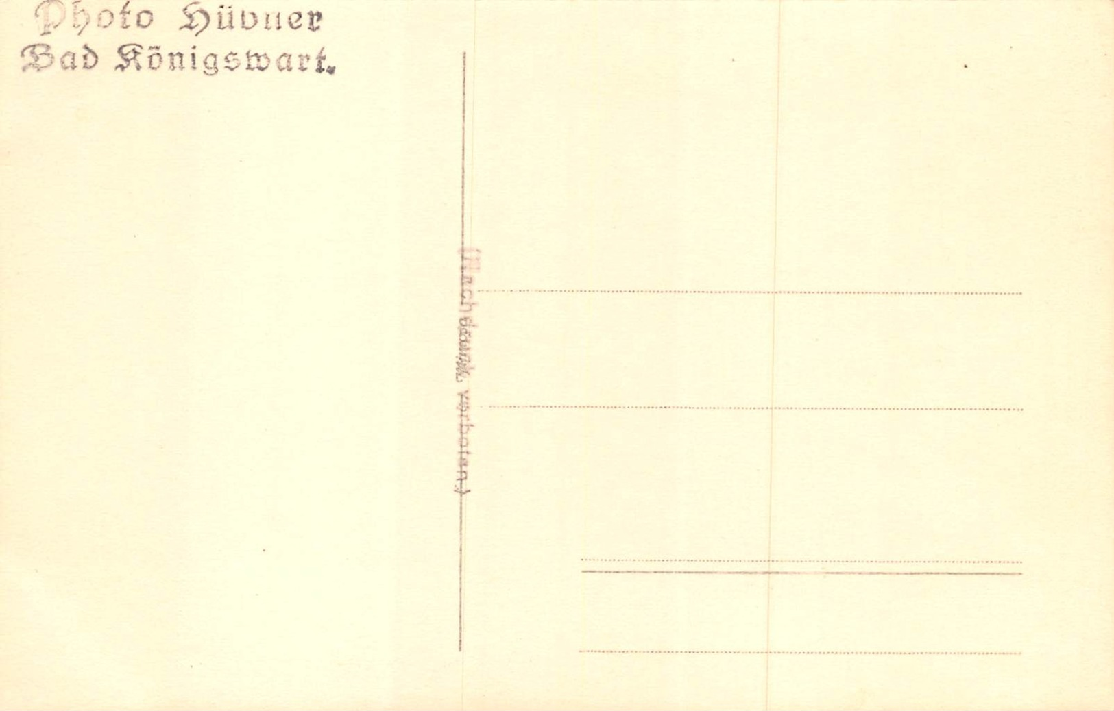 Bad Konigswart - Photo-Carte Hübner - Tchéquie