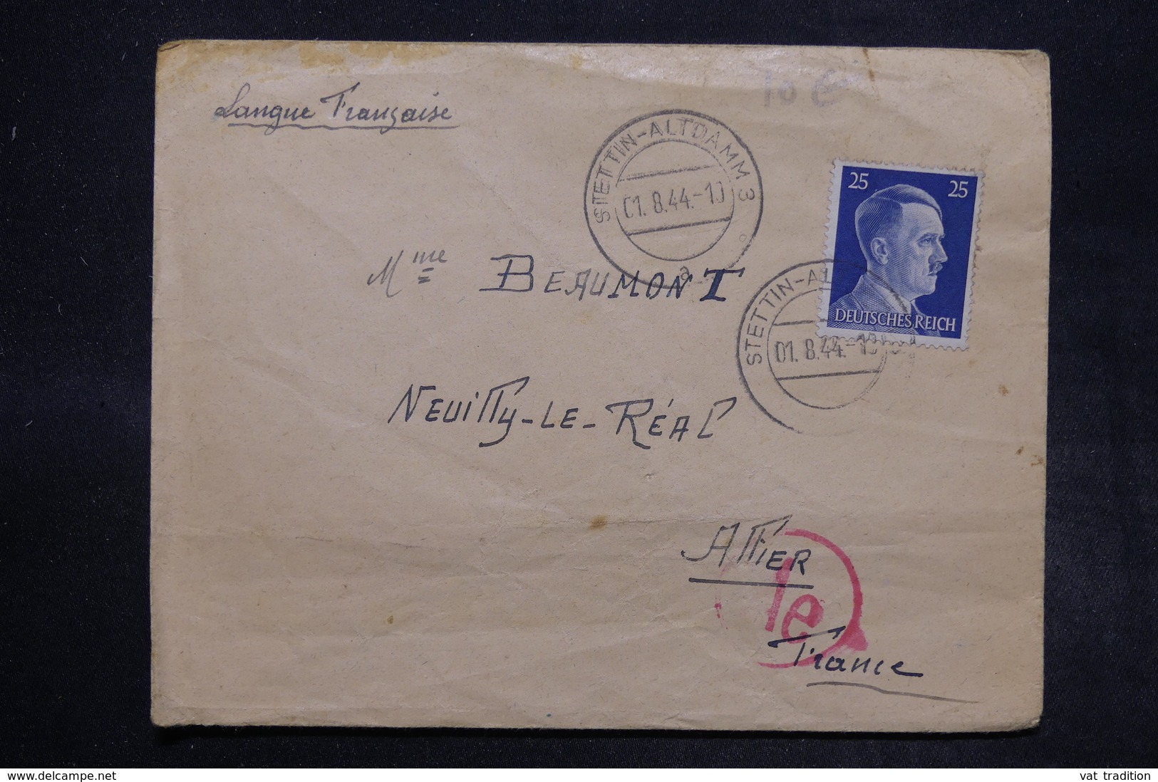 ALLEMAGNE - Enveloppe Du Camp De Stettin Altdamm Pour La France En 1943 Avec Contrôle Postal - L 27375 - Briefe U. Dokumente