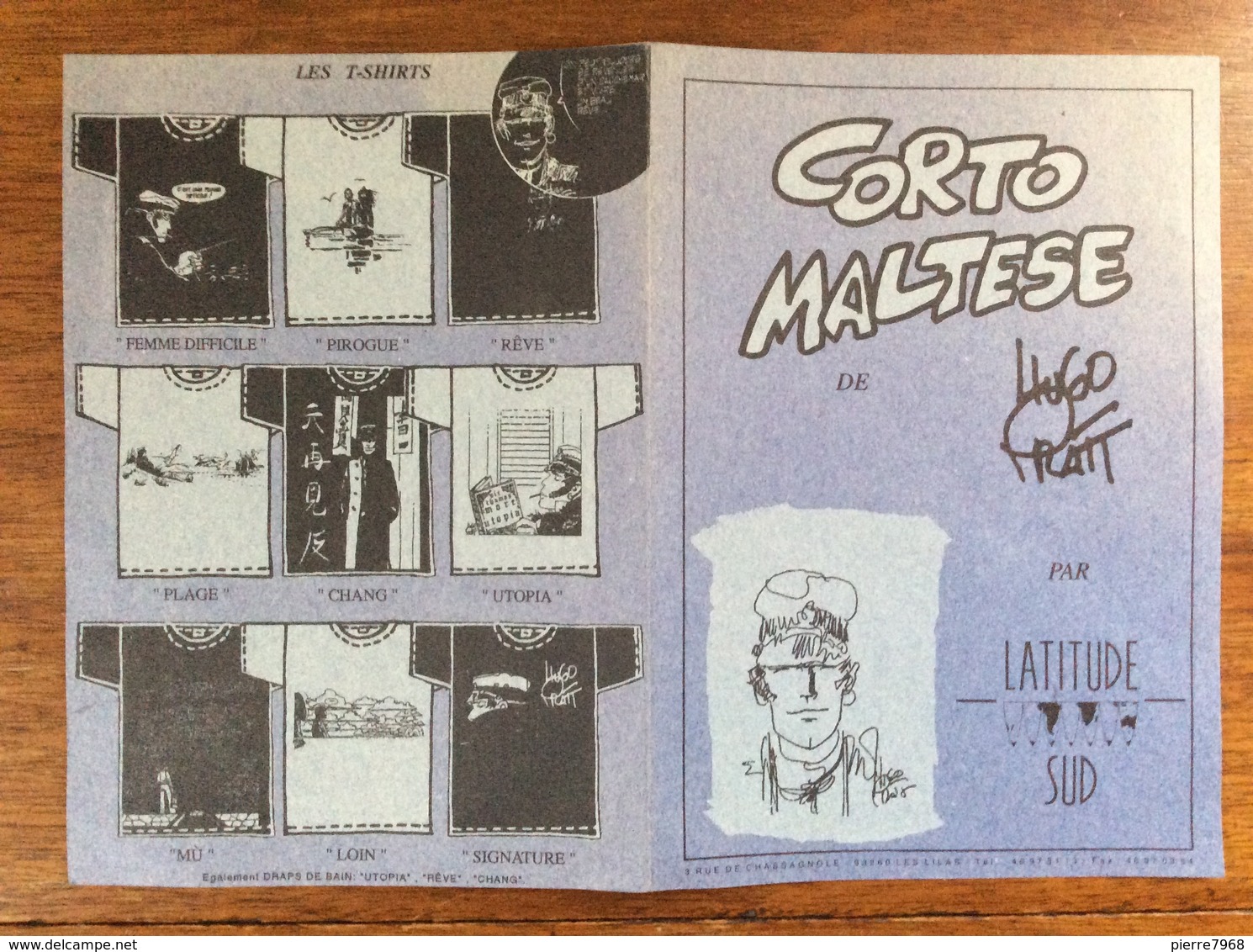 Publicité BD / CORTO MALTESE De Hugo Pratt Par Latitude Sud - Produits Dérivés - Publicités