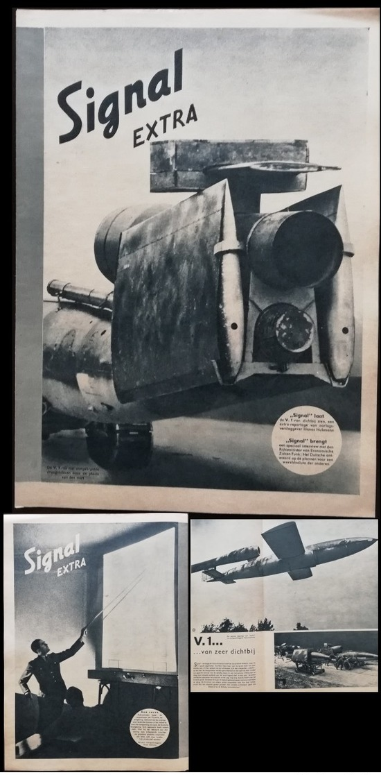 Propaganda - Signal Militär Heft Extra Niederländisch Von 1944, Illustriert , Teils Farbig, Soldaten, V1 Rakete, Reich - Briefe U. Dokumente