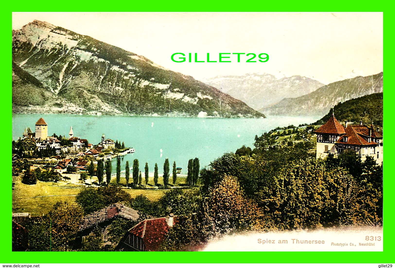 THUNERSEE, SUISSE - SPIEZ AM THUNERSEE - PHOTOTYPIE CO - 3/4 BACK - - Spiez