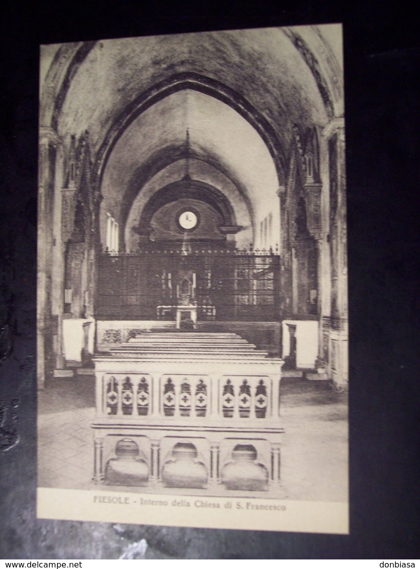 Fiesole (Firenze): Interno Della Chiesa Di S. Francesco. Cartolina Fp Inizio '900 - Firenze