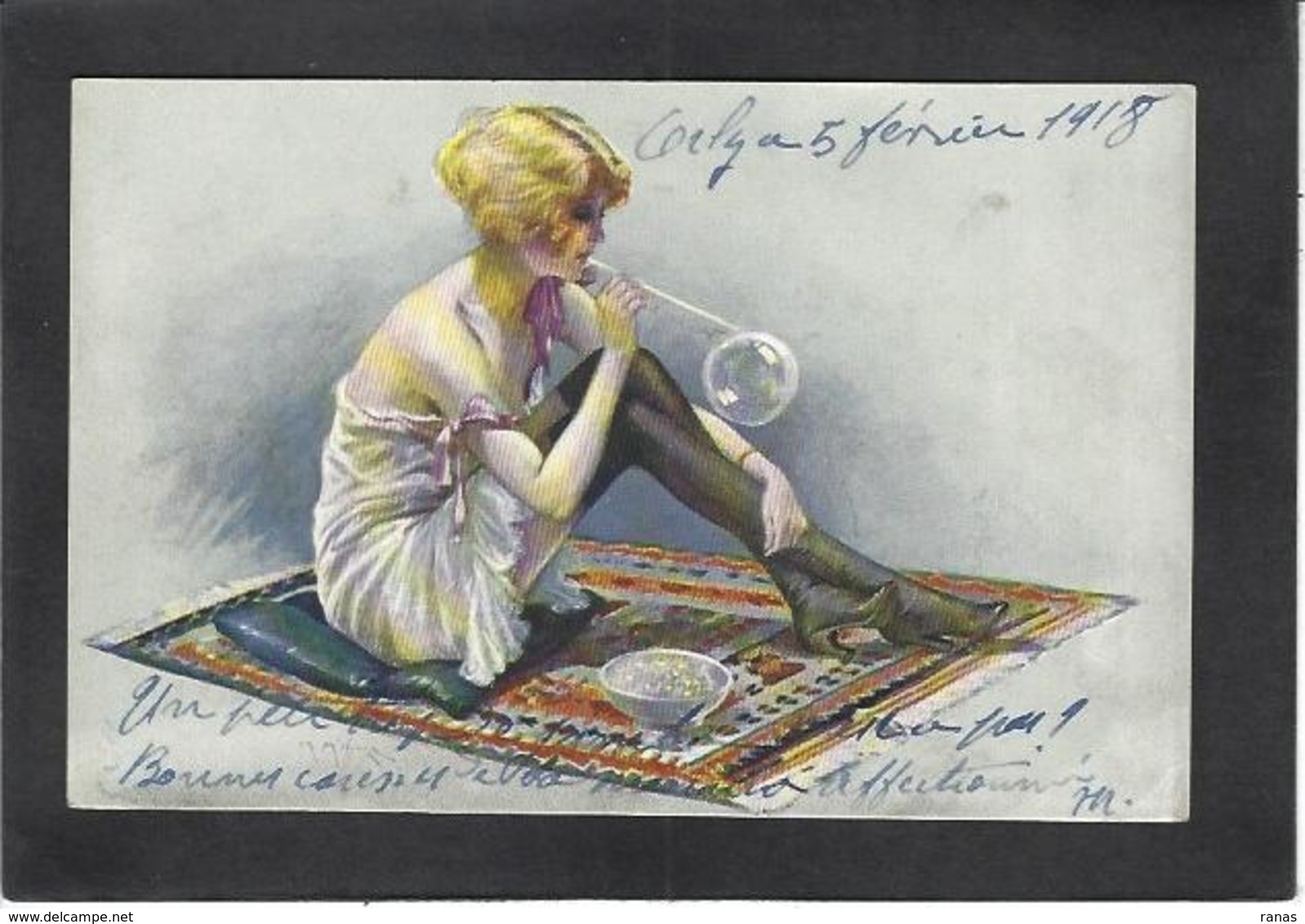 CPA Millière Femme Girl Women érotisme Glamour écrite LE 3 Bulles De Savon - Milliere