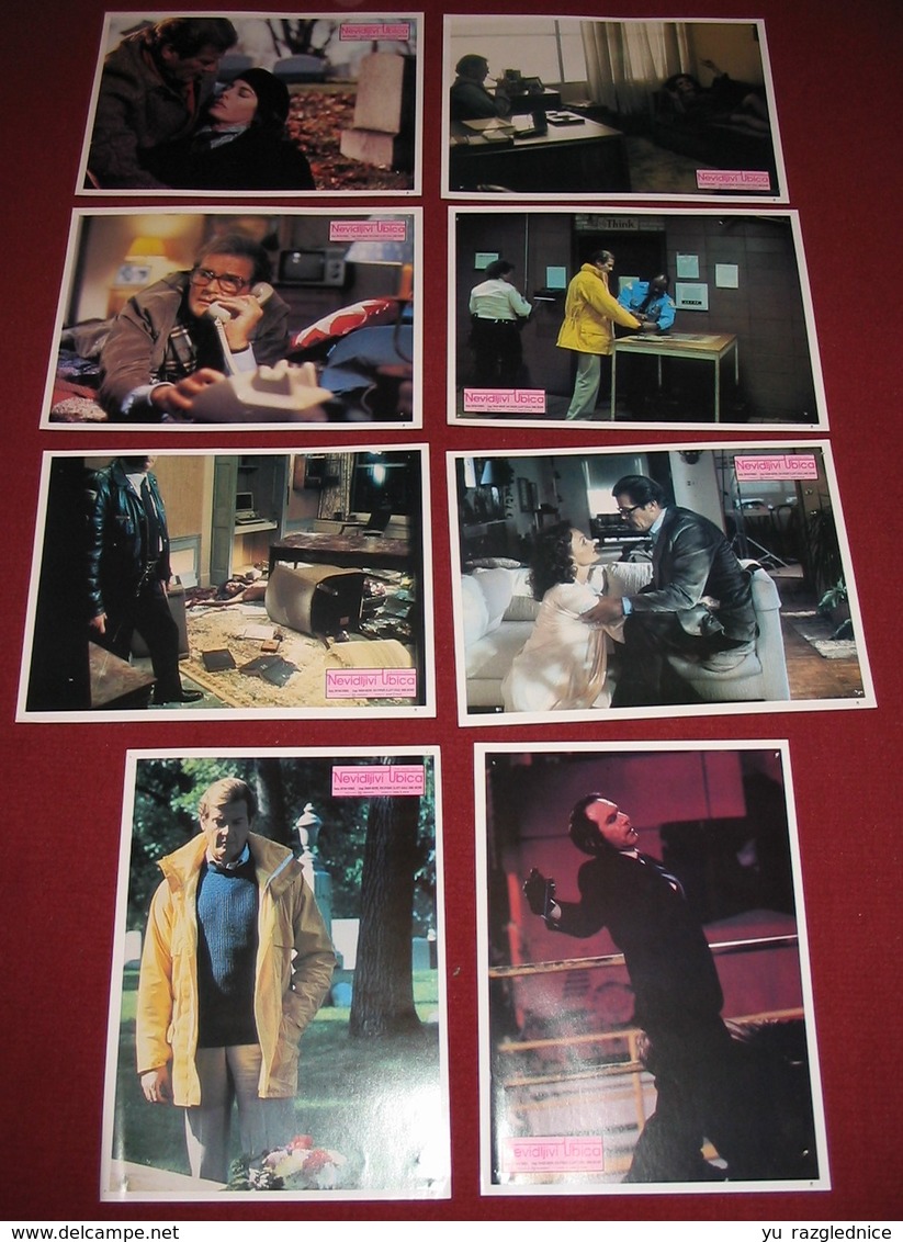 Roger Moore THE NAKED FACE Rod Steiger - 8x Yugoslavian Lobby Cards - Photographs