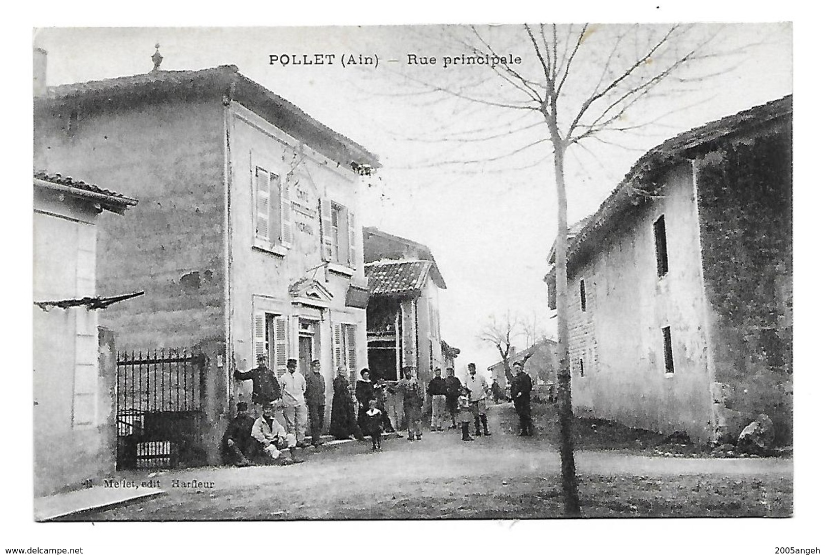 01 Dép.- Pollet (Ain) - Rue Principale.  Mellet, édit Harfleur. Carte Postale Ayant Voyagée En 1932, Dos Vert Séparé, Un - Non Classés