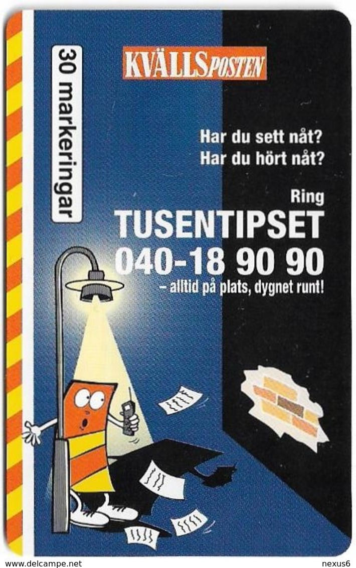 Sweden - Telia - Kvällsposten - 30U, 02.1998, 1.200ex, Mint - Schweden