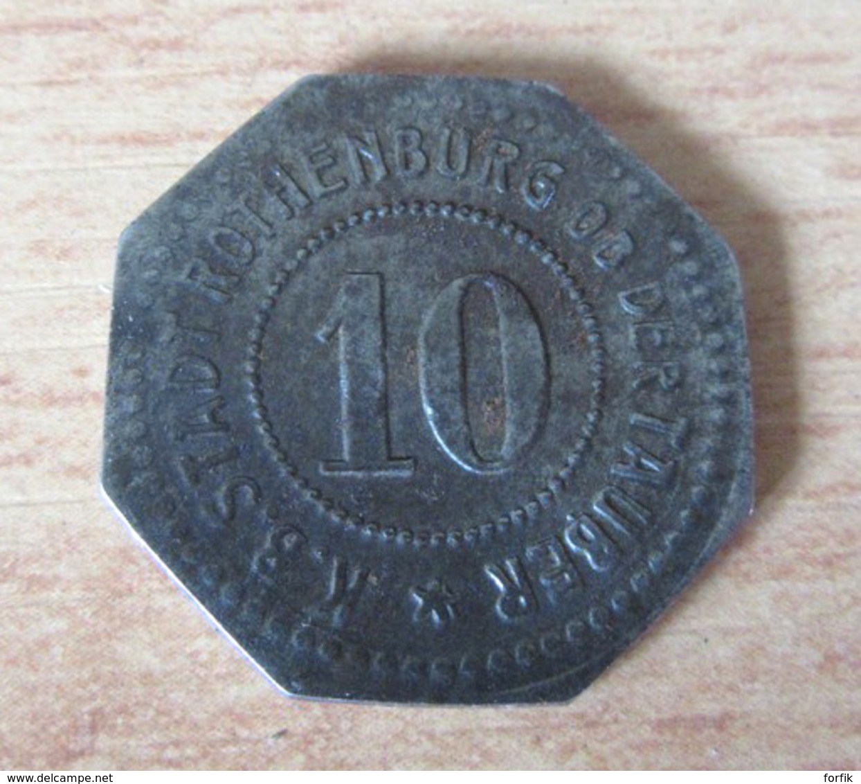 Allemagne / Deutschland - Monnaie De Nécessité 10 Pfennig Rothenburg Ob Der Tauber - Zinc - Non-datée - TTB - Andere & Zonder Classificatie