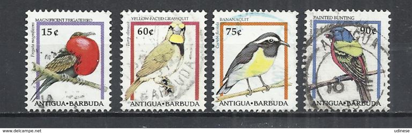 ANTIGUA AND BARBUDA 1995 - BIRDS  - LOT OF 4 DIFFERENT - OBLITERE USED GESTEMPELT USADO - Autres & Non Classés