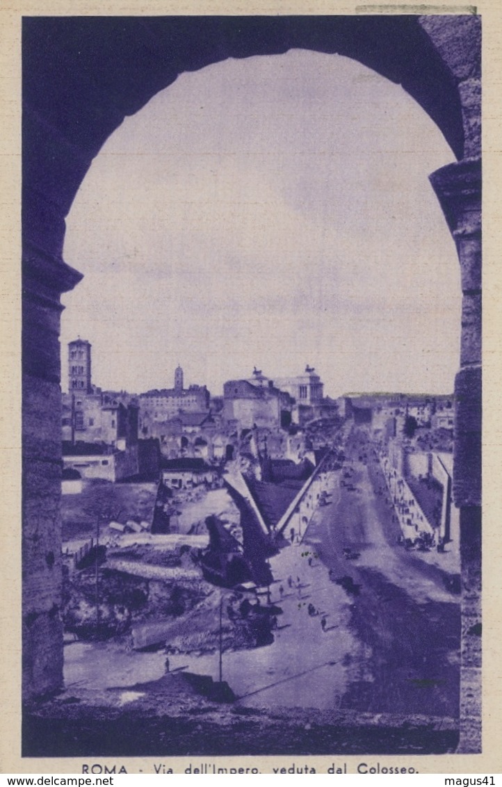 ROMA - VIA DELL'IMPERO VISTA DAL COLOSSEO - ANNULLO A TARGHETTA - VG 1936 - Multi-vues, Vues Panoramiques