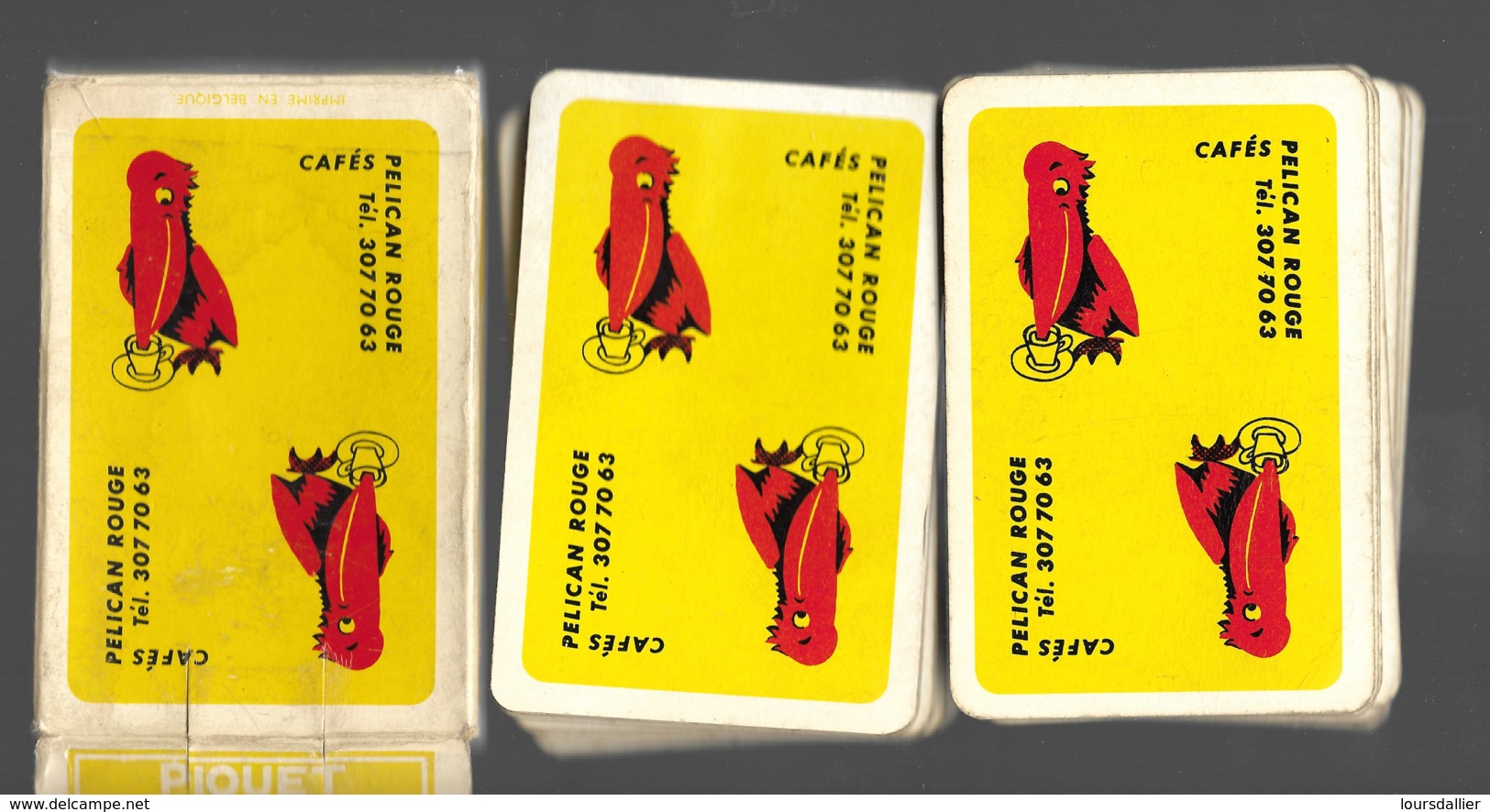 JEU De 32 CARTES A JOUER PELICAN ROUGE PLAYING CARDS 1 JOCKER PIQUET - 32 Cards