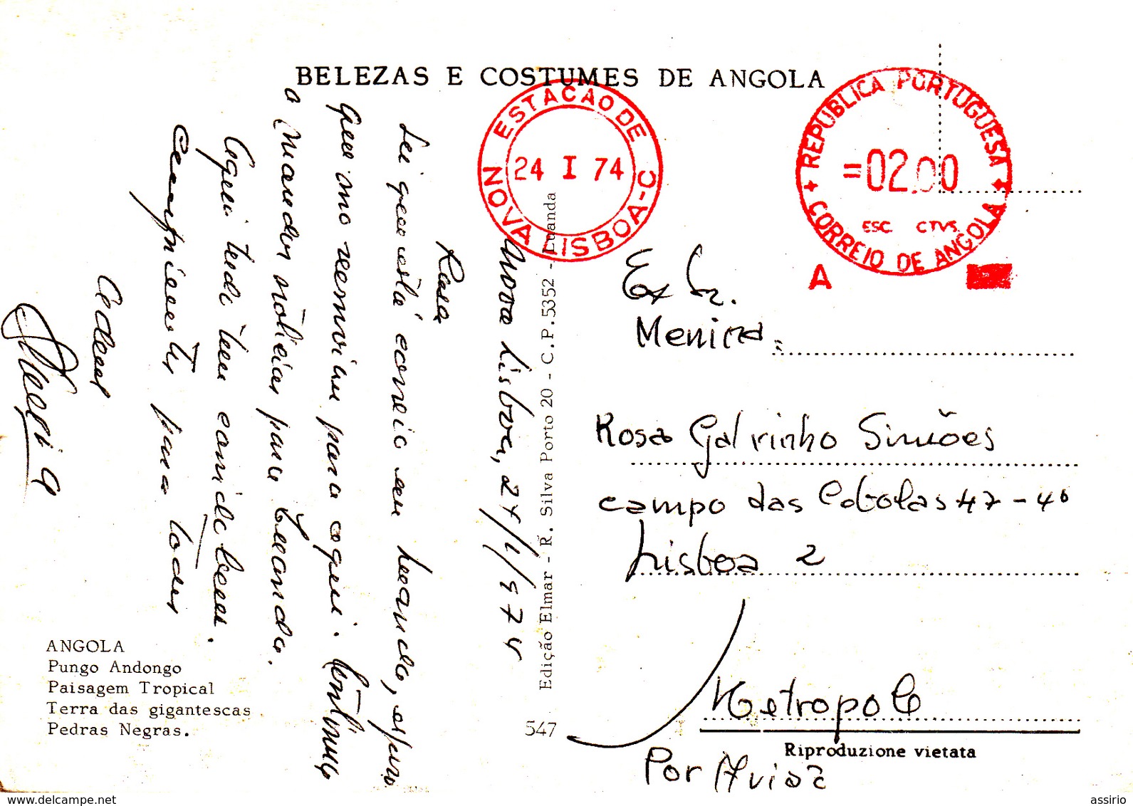 Portugal -Angola  -3 Postais -3 Envelopes -2 Aerogramas - Autres & Non Classés