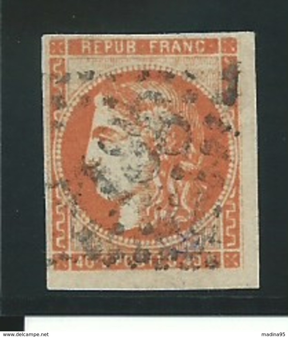 FRANCE: Obl., N° 48a, Orange Vif, Signé, B/TB - 1870 Emission De Bordeaux