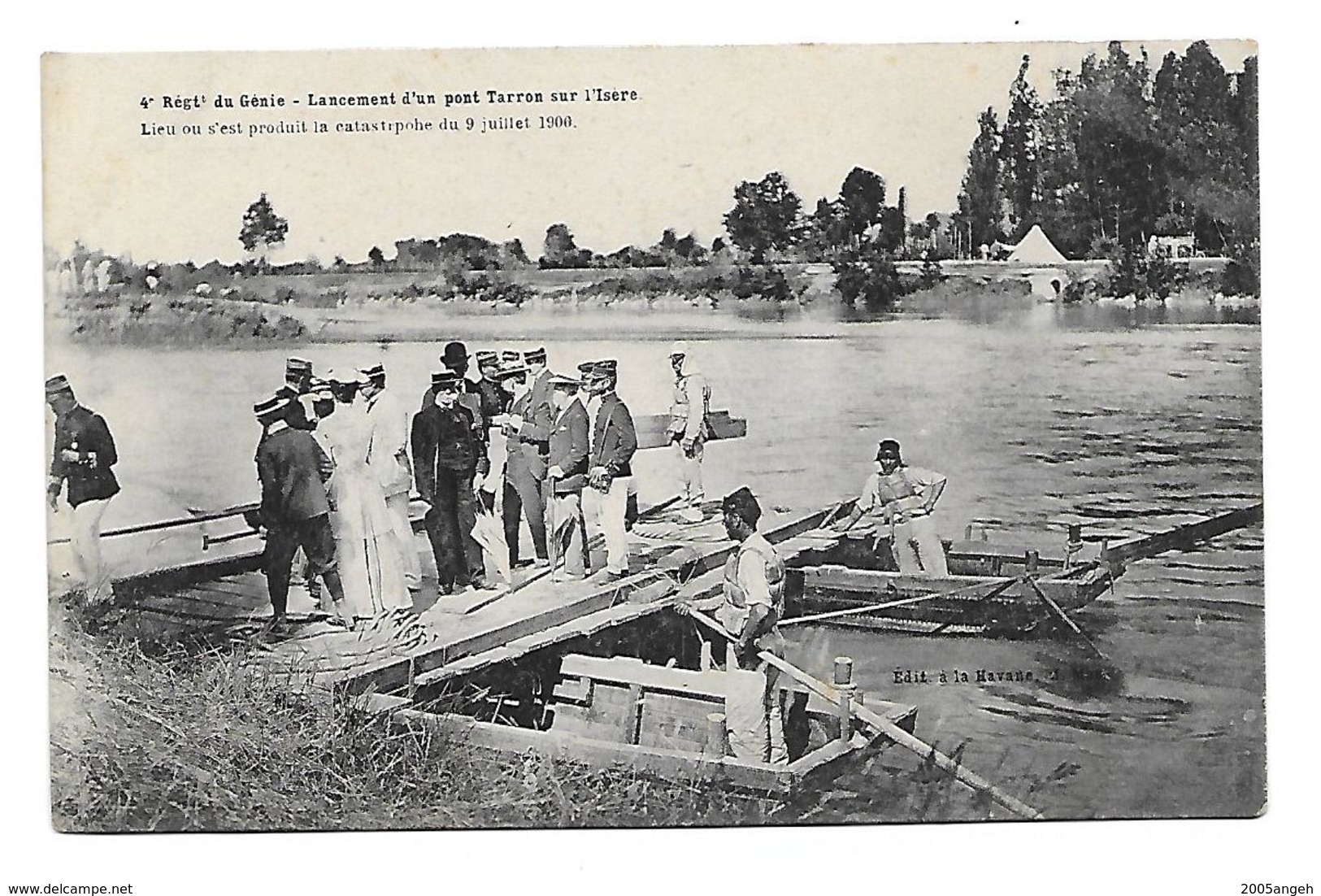 38 Dép.- Regt. Du Génie - Lancement D'un Pont Tarron Sur L'Isère. Lieu Ou S'est Produit La Catastrophe Du 9 Juillet 1906 - Grenoble