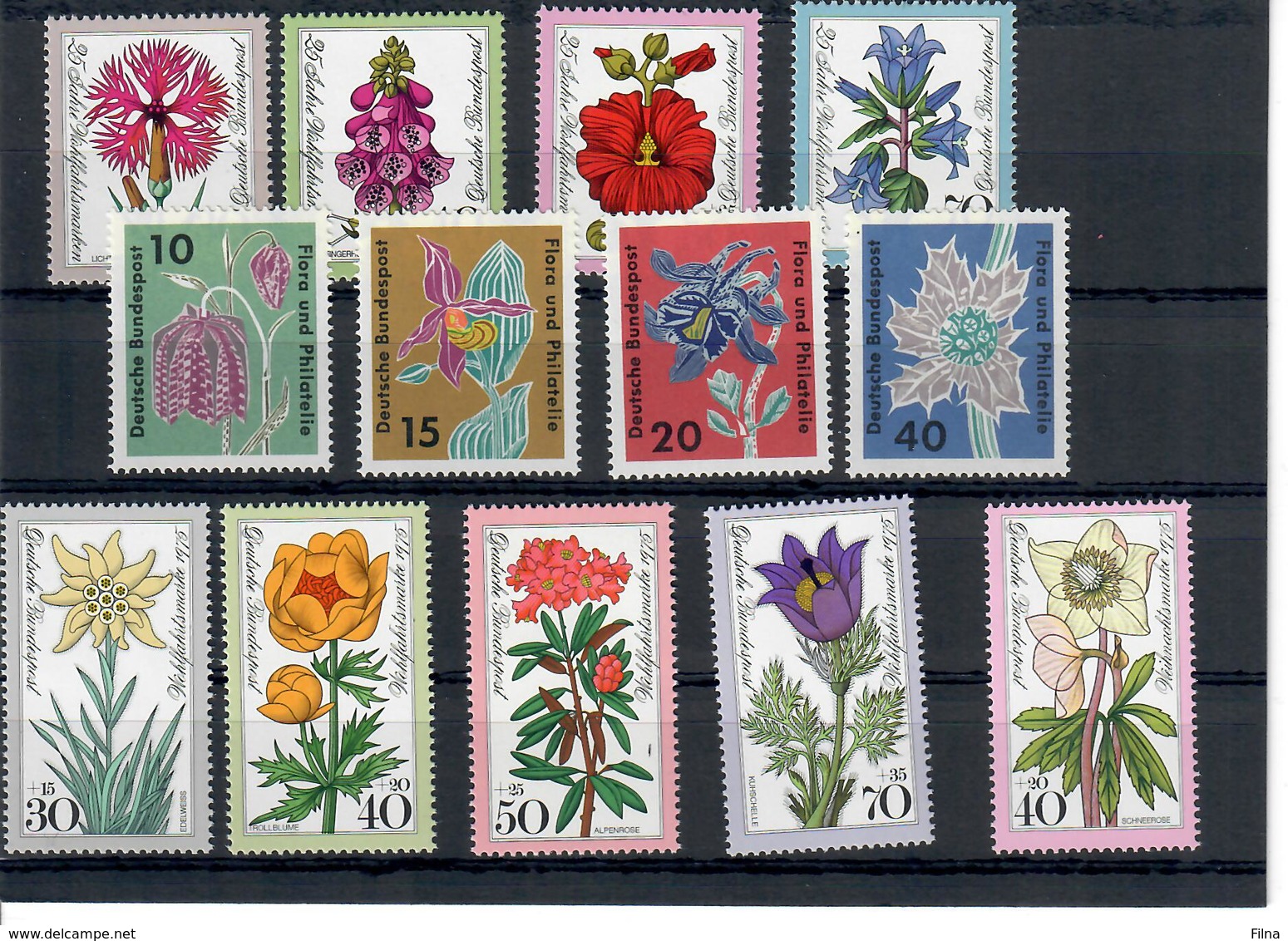 GERMANIA FEDERALE - FLORA - FIORI - SERIE COMPLETE  - MNH ** - Altri & Non Classificati