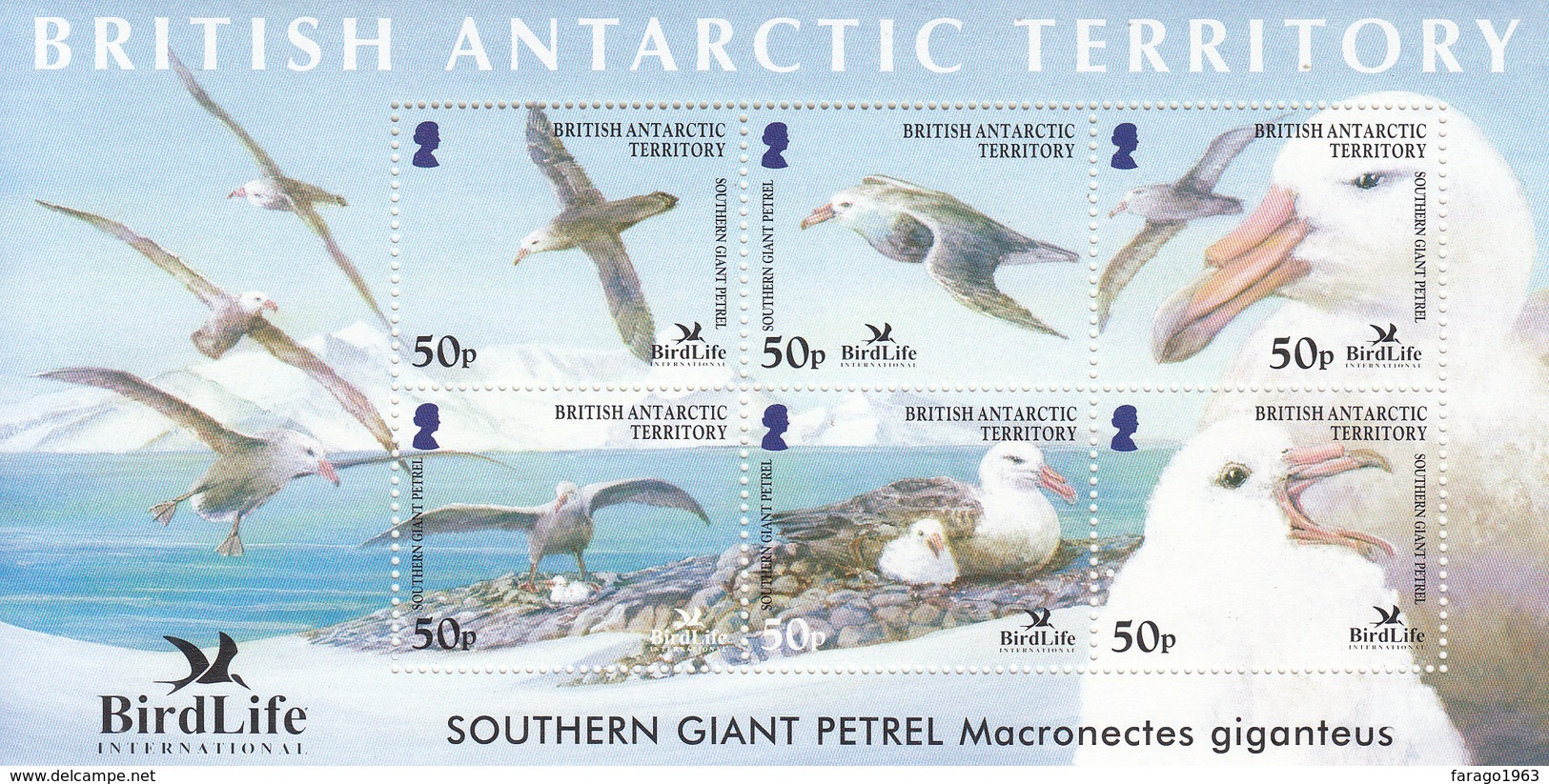 2005 British Antarctic Territory Birdlife Petrels Oiseaux Miniature Sheet Of 6 MNH - Ungebraucht