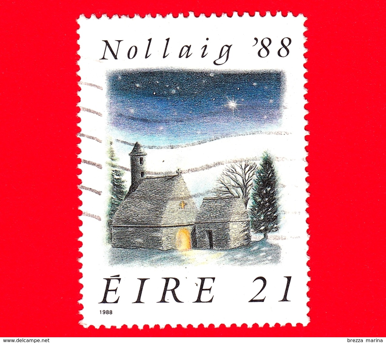 IRLANDA - Usato - 1988 - Natale - S. Kevin, Chiesa, Glendalough - 21 - Usati