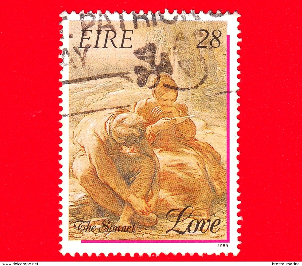 IRLANDA - Usato - 1989 - Francobolli Di Saluto - Amore - Love - San Valentino - 28 - Oblitérés