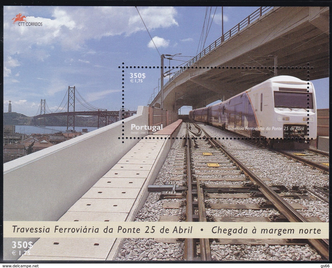 Portugal, 1999, 2361 Block 155, Eisenbahntrasse über Die Tejo-Brücke In Lissabon. MNH ** - Blocks & Sheetlets