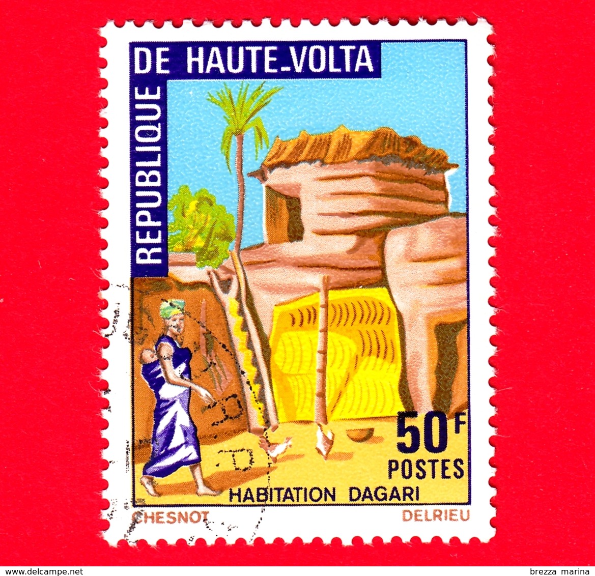 ALTO VOLTA - Usato - 1972 - Costruzioni Locali - Dagari-House - 50 - Alto Volta (1958-1984)
