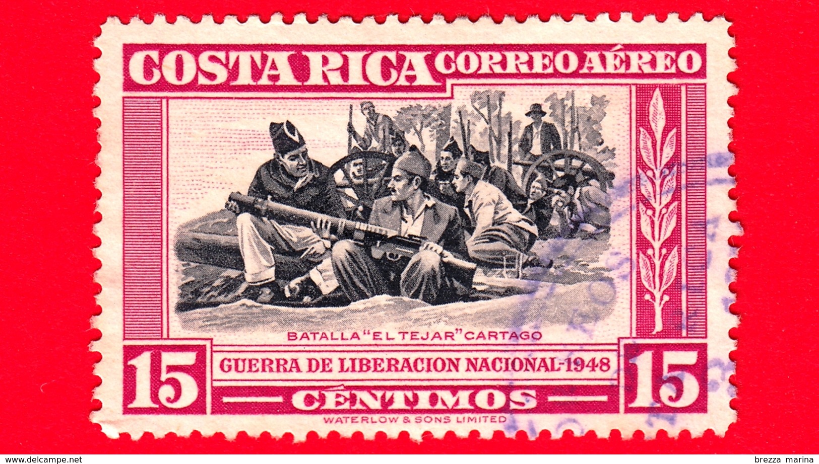 COSTA RICA - Usato - 1950 - Guerra Di Liberazione - Vittoria Dell'esercito Rivoluzionario - Battaglia 'El Tejar' - 15 - Costa Rica