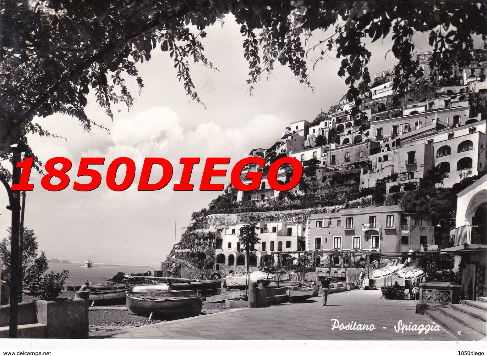 POSITANO - SPIAGGIA F/GRANDE VIAGGIATA 1960 ANIMAZIONE - Salerno