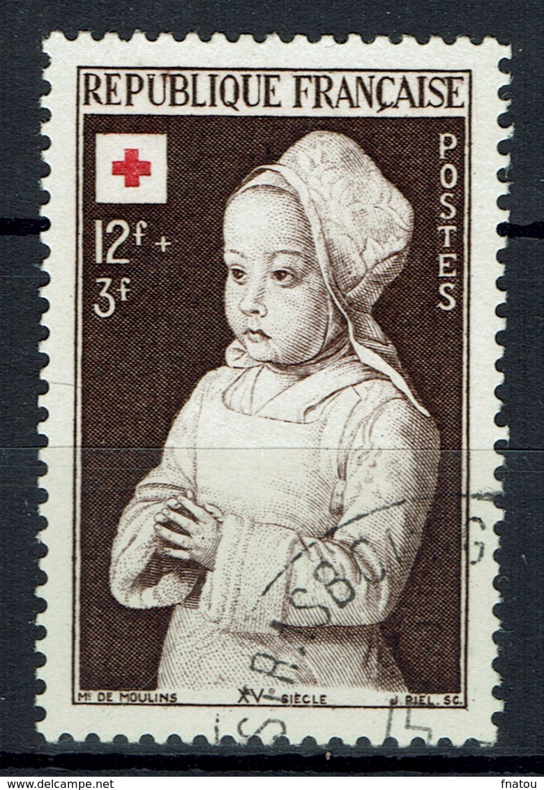 France, Red Cross, Painting By Jean Hey, Early Netherlandish Painter, 1951, VFU  Nice Postmark - Usados