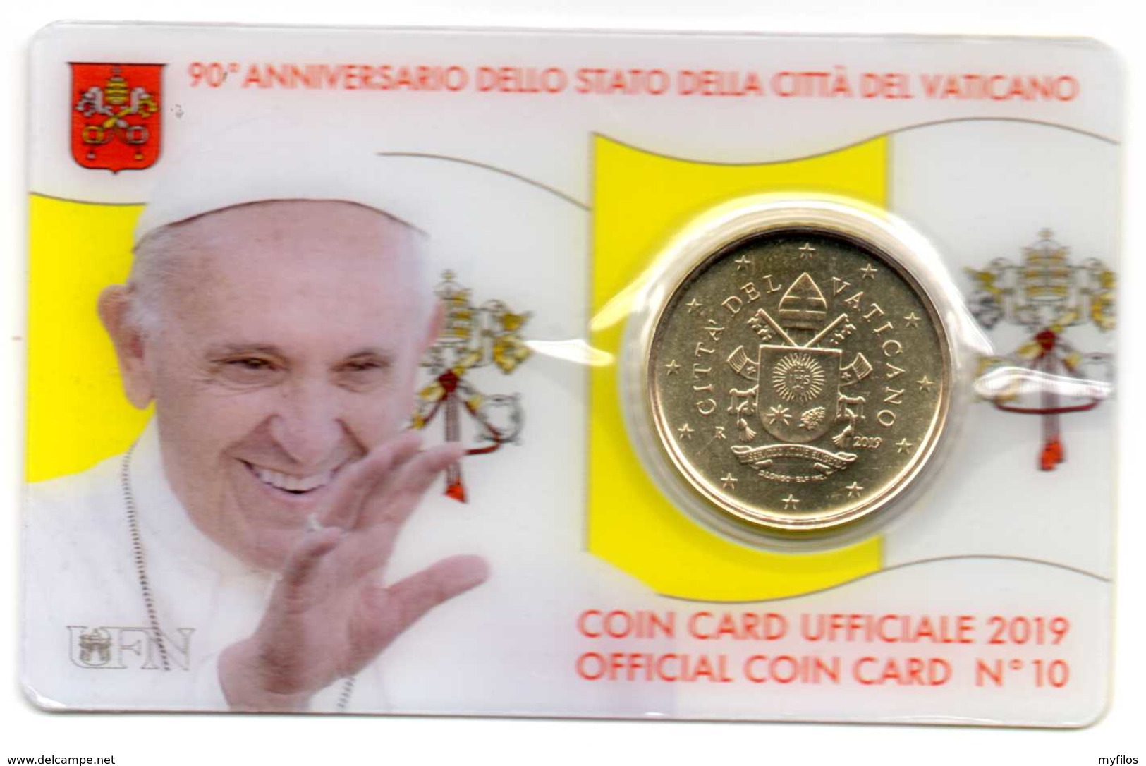 2019 VATICANO COIN CARD N° 10  FDC VATIKAN PONTIFIKAT VON PAPST FRANZISKUS - Vaticano