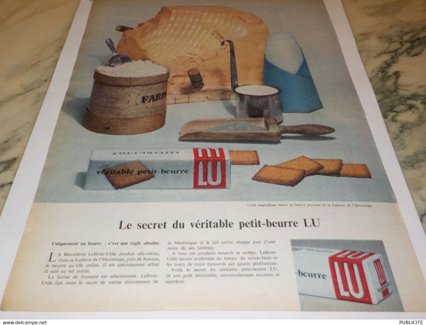 ANCIENNE PUBLICITE LE SECRET DU VERITABLE PETIT BEURRE LU 1959 - Autres & Non Classés
